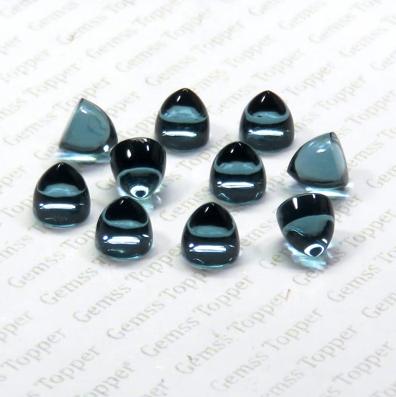 London Blue Topaz 5x5 mm Bullet Cabochon